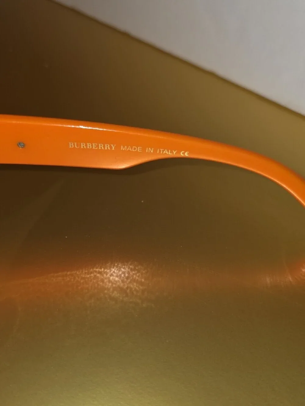 Burberry Orange Frame Sunglasses with Black Lenses